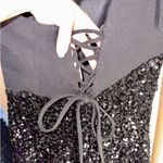 Boutique One shoulder bow tie black formal sequin prom dress Photo 7