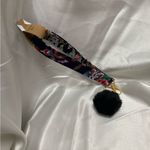 Handmade Floral Butterfly Wristlet Keychain with Black Pompom Photo 3