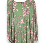 Eloquii Gardenia Green Pink Floral Tie Front Drop Waist Dress Photo 10