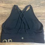 Lululemon  Energy Bra High Neck Long Line Zip Black Size 8 Photo 2