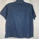 Bobbie Brooks Woman's Med (8/10) Embroidered Floral & Hearts Denim Button Up VTG Blue Photo 3