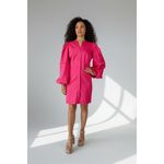 ALDEN ADAIR Hot Pink Button Front Puff Sleeve Mini Dress Size L Size L Photo 2