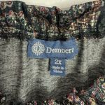 Democracy NWOT Paisley Print Metallic Long Slevees Elasticized Blouse Size 2X Photo 2