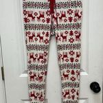 Hanna Andersson Adult S Pajamas Long Johns Pants Christmas Reindeer Dear Deer Red Photo 0