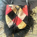 Patricia Nash Fringe hippie boho, patch purse suede Photo 0