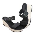 Timberland  Koralyn 2 Band Wedge Sandal‎ Womens 9 Black Leather Lug Soles Photo 0