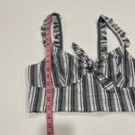 EXPRESS  Striped Tie-Front Crop Top M | Ruffle Strap Summer Bralette Tank Photo 3