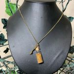 Gold Glitter Fairy Jar Key Necklace New Photo 4