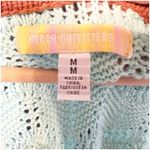 Urban Outfitters  Crochet Knit Cropped Top Size Medium Teal Brown Trim Boho Photo 6