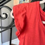 Z Supply  slub ruffle coral Sheath Maxi‎ Dress ruffle Sleeve wide slits medium Photo 4