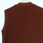 Uniqlo U Ribbed Sleeveless Cardigan Women S Brown V-neck Knit Button Pockets Photo 5