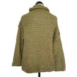Aerie Womens Sweater Size XS Chunky Knit High Neckline Mock Green Oversized Soft Photo 2