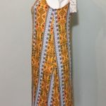 Pink Rose NWT Floral Vertical Geo Stripe Swing Loose Dress Photo 1