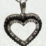 Sterling Silver Black Diamond Accent Heart Pendant Love Symbol Gift For Her Photo 0