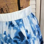Chico's ‎ Watercolor Print Pull On A Line Skirt Blue Small Photo 4