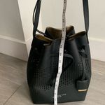 Kenneth Cole  Vintage Black Perforated Drawstring Bucket Bag Shoulder Purse Photo 4