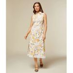 Rachel Parcell NEW  Sleeveless Floral Midi Shirt Dress Ivory Yellow Photo 4