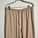 Women Linen Cotton Pull On Pant Tan Coastal Beach Vacation Boho Pocket Tie Waist Size XL Photo 6