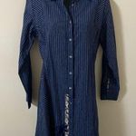 Paparazzi Jean  Stripe navy blue button front dress size m Photo 1