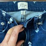 J. Crew. 9” High Rise Toothpick Jeans w/floral pattern. Size 25 Blue Photo 1