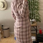 Women’s Pink Plaid Long Sleeve Collared Button Down Blazer Dress Vintage Size 8 Photo 5