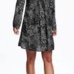 Old Navy pleated swing dress size XS black / white print long sleeves NWT Photo 0