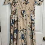 SheIn  Women's Light Pink Dress With Floral Print, Open Shoulder, Size Large Photo 0