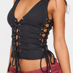 Pretty Little Thing NWT $95 • Pretty Little Things • Black Lace Top • Size 8 Photo 0