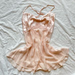 Victoria's Secret  Vintage 1990’s viral rare pink peach 100% silk slip dress w bow Photo 0