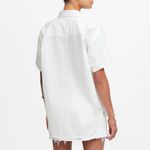 Madewell  Denim Short Sleeve Shirt in White, Size Large Photo 4