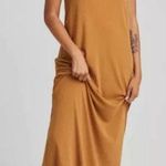 Richer Poorer Ribbed Mock Neck Sleeveless Maxi Dress Woodgrain Size XL Tan Photo 0