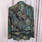 American Vintage Vintage 90s Boho Witchy Paisley Floral Metallic Jacket Green Black Gold Size 16P Photo 14
