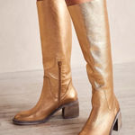 Free People | Women’s Essentials Tall Gold Metallic Leather Boots Size 6 NWOB Photo 0