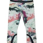 Lululemon size 8 Run inspire crop II leggings luxtreme white pink splatter mesh Photo 1