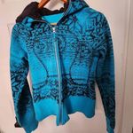 Lululemon  Fair Isle Winter Snowflake Blue Fleece Sherpa Hood Scuba Hoodie Size 6 Photo 0