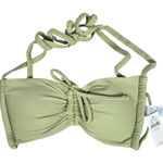 Aerie Ruched Bandeau Bikini Top in Dried Sage XXS NWT Photo 0