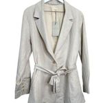 NWT Poetry Pearl Linen Belted Blazer – Natural Beige Size 10 Tan Photo 0