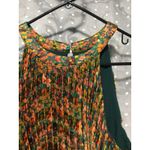 Mello Day floral Pleated DressOrangeGreen Sleeveless Party Cocktail Event size S Orange Photo 1