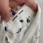 Samsøe Samsøe White Blue Floral Motif Chiffon Apples Slip Midi Dress Large Photo 12