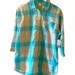 Nordstrom BP. Button-Up Shirt Oversized Pink Blue Adley Front Pockets XS Photo 0