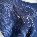 FANG Blue Short Sleeve Loose Top Sz XS EUC Photo 4