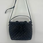 Talbots  Black Leather Quilted Bucket Bag Photo 1