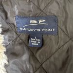 Vintage Baileys Point Black Denim Sherpa Trim Quilted Lining Jean Jacket Large Photo 5