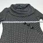 Ali Miles Blouse Women SZ Small Black White Cowl Neck Tunic Top Art To Wear Photo 4