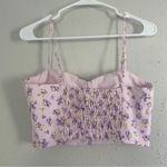 ZARA 🦋  Pink Floral Crop Top Summer Casual Medium Pastel Photo 2