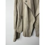 Evereve Marren Faux Suede Moto Jacket L Taupe Asymmetric Zip Soft Neutral Photo 6