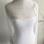 REORIA White Sheer Mesh Mock Neck Long Sleeve Bodysuit Women's Size S Photo 0
