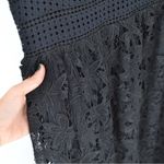 Gerard Darel  Embroidered Lace Midi Dress Sleeveless V-Neck Black Size 42 10 Photo 5