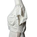 Urban Romantics NEW White Peplum Eyelet Ruffle Sleeve Wrap Crop Top By  Size XL Photo 2