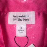 The Drop @Lucyswhims Hot Pink Satin Long Sleeve Collared Button Front Size S Photo 3